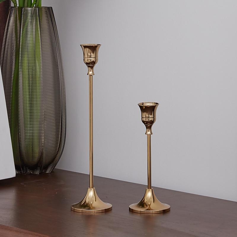 Classic Candle Holder Trio Set - Elegant Gold-Plated Candle Holders for Timeless Décor - Default Title