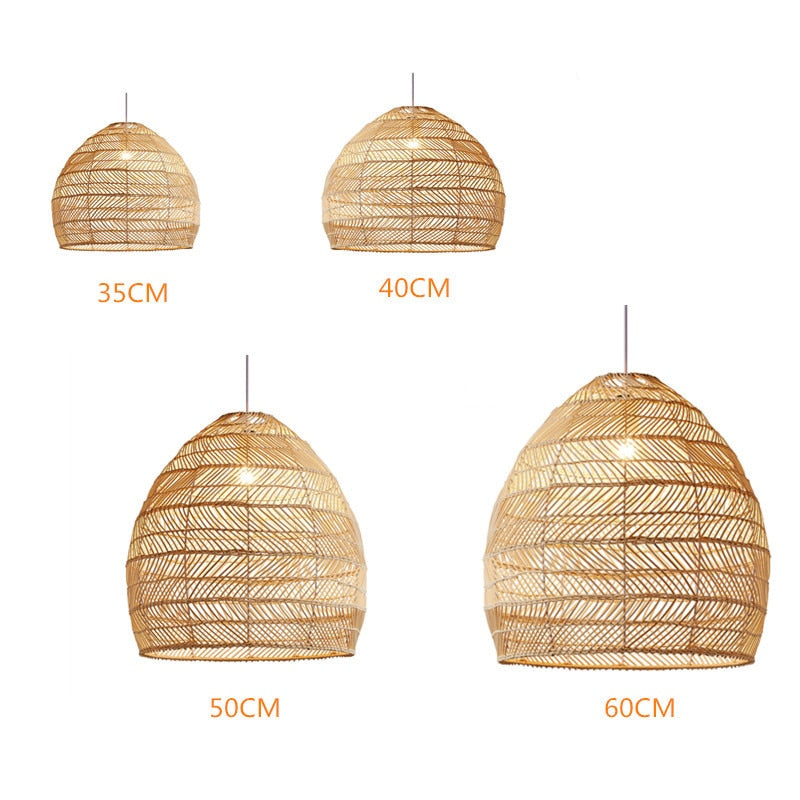 RoyaleGlow Tranquil Bamboo Pendant Light – Japanese Elegance for Your Home - Black / 35cm