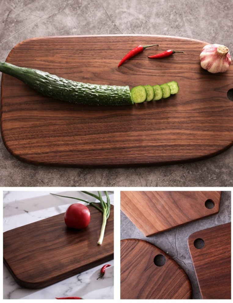 LuxRoyale Walnut Wood Chopping Board - Rustic & Durable Cutting Surface for Kitchen - Mini Oblong