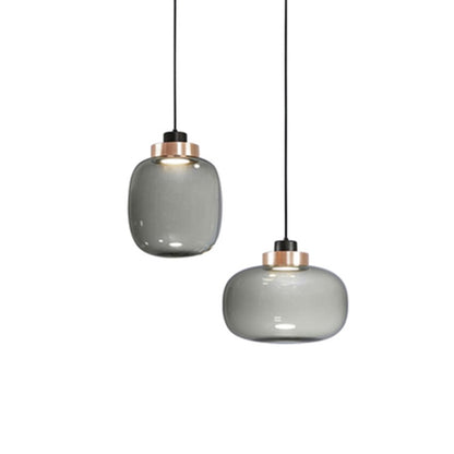 RoyaleGlow Elegant Hollow Glass Pendant Light - Modern Designer Flair - Tank