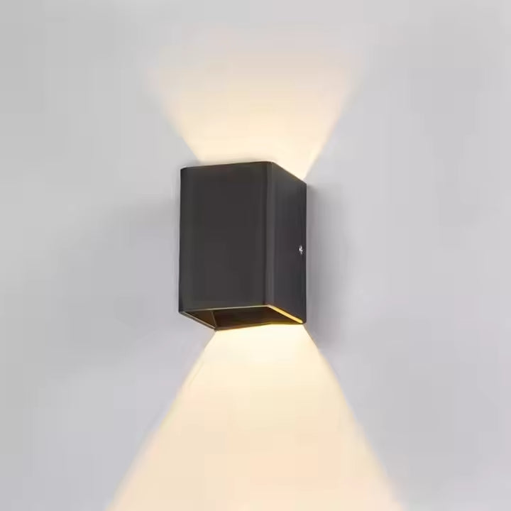 Royelux LED Pentagram Wall Lamp - Stylish Waterproof Light for Indoor & Outdoor Use - Black Rectangle 6W / Cold white / Aluminum waterproof