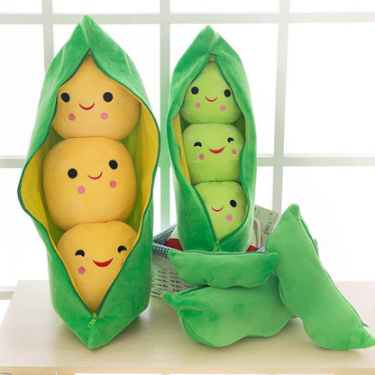 Royelux Plush Pea Pod Toy - Adorable Stuffed Peas Pillow for Kids & Gifts