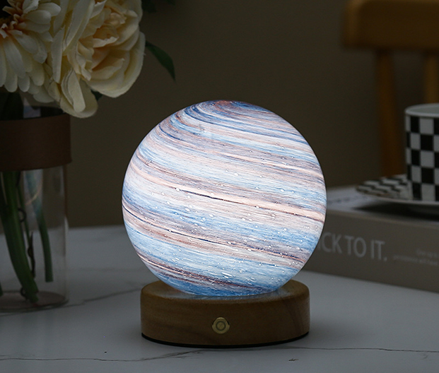 Royallure Glass Moon Sphere - Mesmerizing Lunar Lamp for Tranquil Ambiance