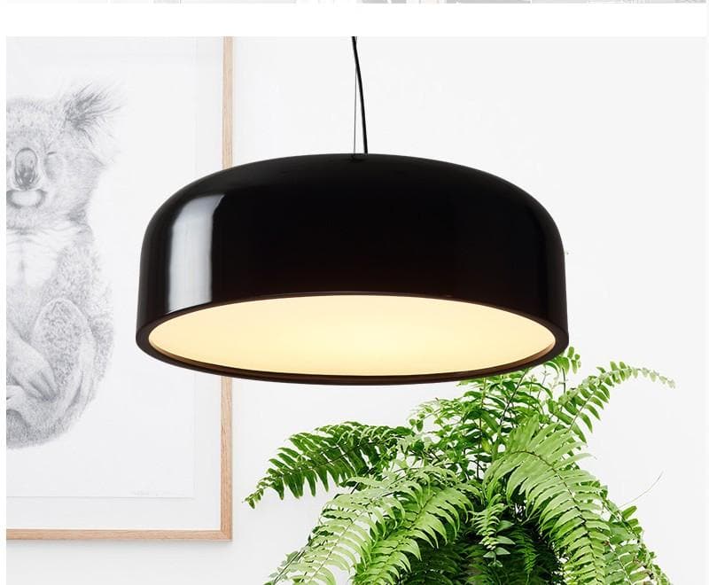 RoyaleGlow Sleek Aluminum Round Pendant Light - Modern Chic Design - Black / Small