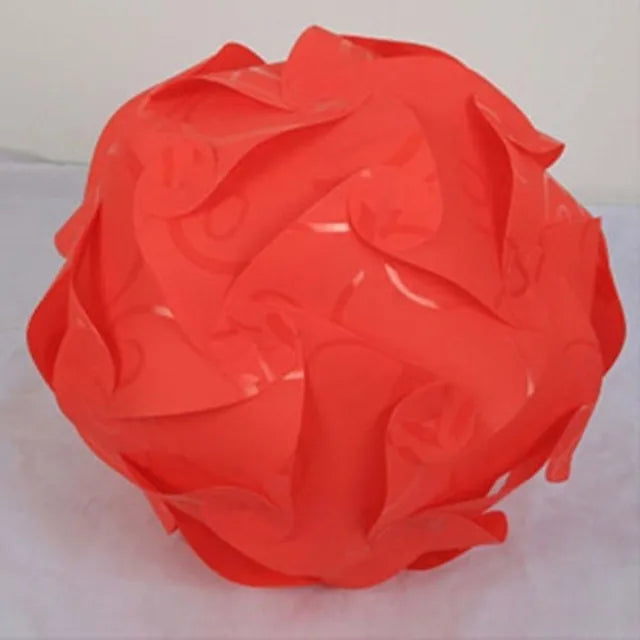 RoyaleGlow Modern DIY Puzzle Lamp Shade - Creative Ceiling Light Design - red