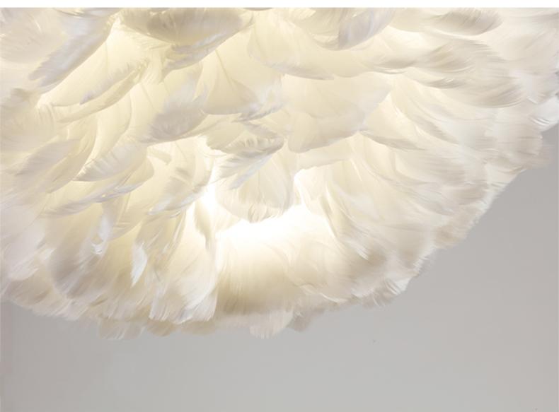 Royallure Whimsical Feathered Cloud Fairy Goose Pendant Light Fixture - White / S