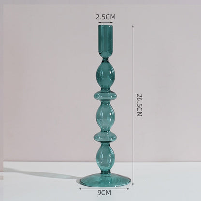 Royaleva Handmade Glass Candle Holders - Elegant Decorative Accent Pieces - Milan Green