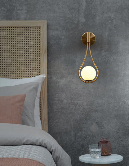 Royaleva Nordic Glass Globe Wall Sconce - Brass-Plated, Modern Elegance for Any Space - Default Title