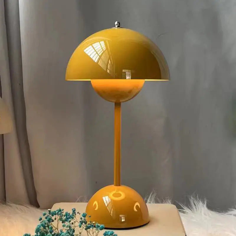 Cordless Mushroom Modern Table Lamp - Dimmable LED with 3 Color Modes