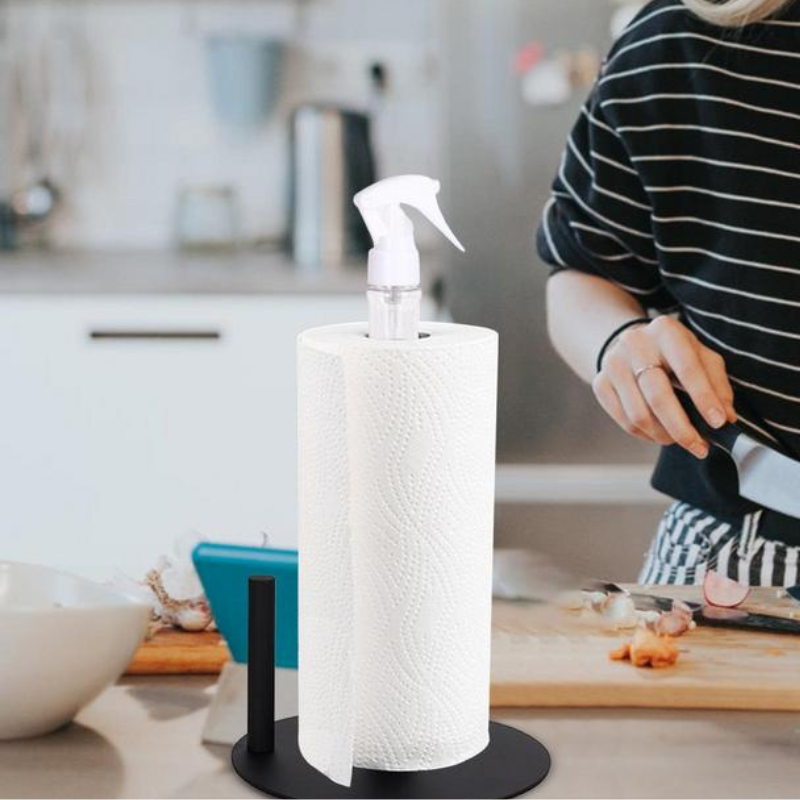 Rayvia 2-in-1 Paper Towel Holder with Built-in Spray Bottle – Space-Saving Kitchen & Cleaning Tool