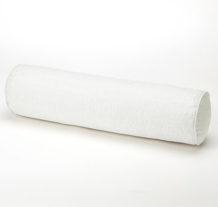 Rayvia Cylinder Bolster Pillow - Versatile Support for Bed & Sofa - White / 10x40cm