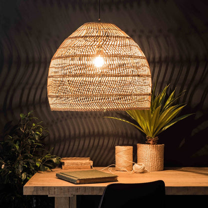 RoyaleGlow Tranquil Bamboo Pendant Light – Japanese Elegance for Your Home - Black / 35cm