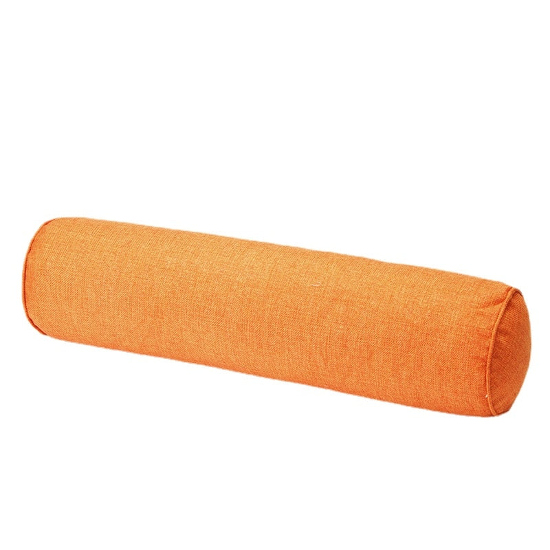 Rayvia Cylinder Bolster Pillow - Versatile Support for Bed & Sofa - Orange / 10x40cm