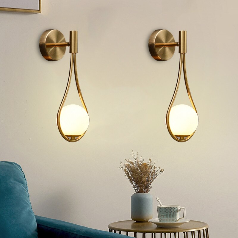 Royaleva Nordic Glass Globe Wall Sconce - Brass-Plated, Modern Elegance for Any Space - Default Title