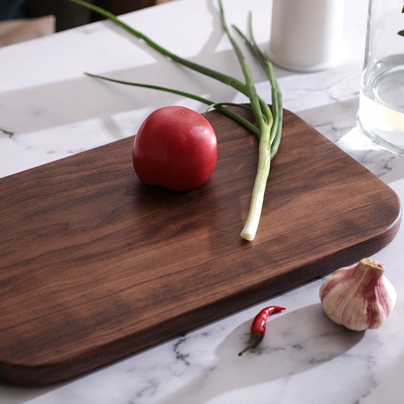 LuxRoyale Walnut Wood Chopping Board - Rustic & Durable Cutting Surface for Kitchen - Oblong