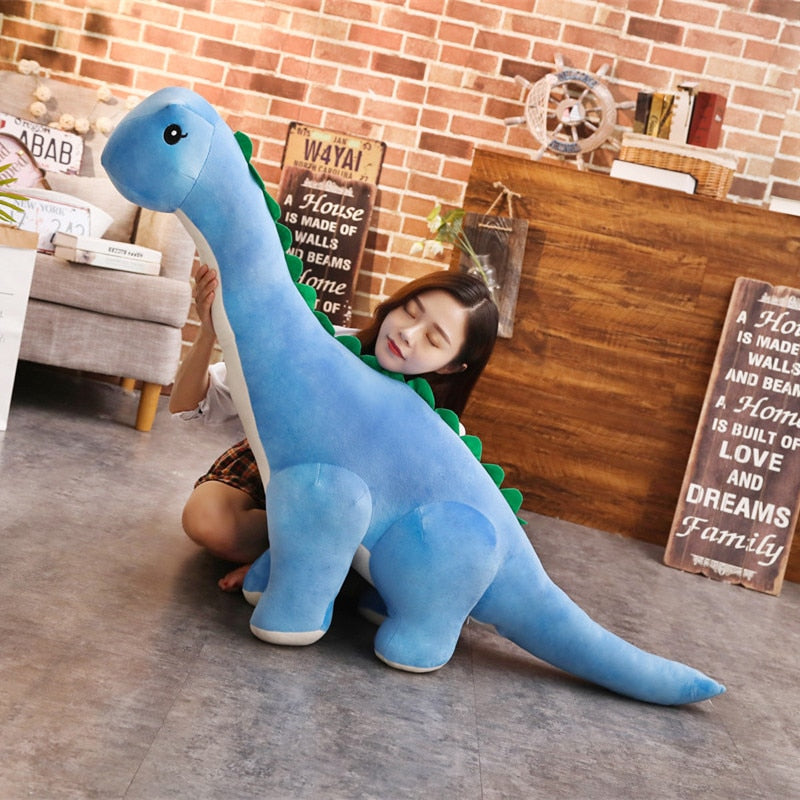 Royaleva Giant Cuddle Plush Diplodocus Dinosaur - Soft & Cozy Prehistoric Friend - Small / Blue