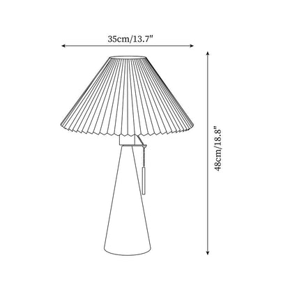 Nordic Pleated Table Lamp with Accordion Shade - Elegant Walnut Finish