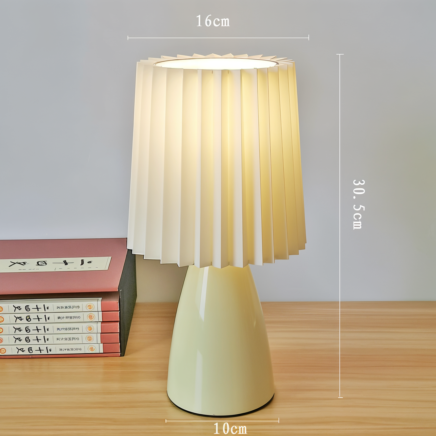 Royallure ConePleated LED Ceramic Table Lamp - Elegant Milkshake Design