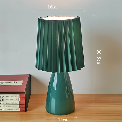 Royallure ConePleated LED Ceramic Table Lamp - Elegant Milkshake Design