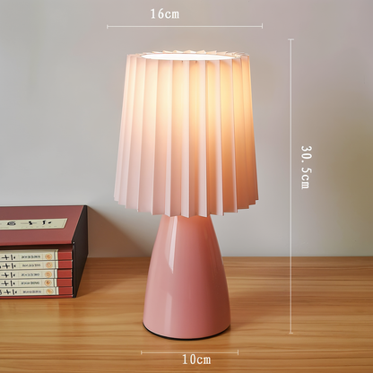 Royallure ConePleated LED Ceramic Table Lamp - Elegant Milkshake Design