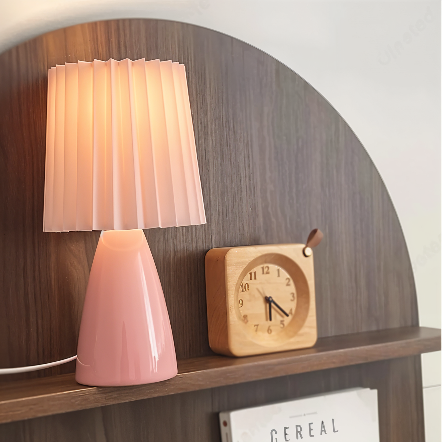 Royallure ConePleated LED Ceramic Table Lamp - Elegant Milkshake Design