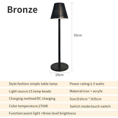 RoyaleGlow Modern LED Table Lamp with Touch Switch & USB Port for Ultimate Convenience