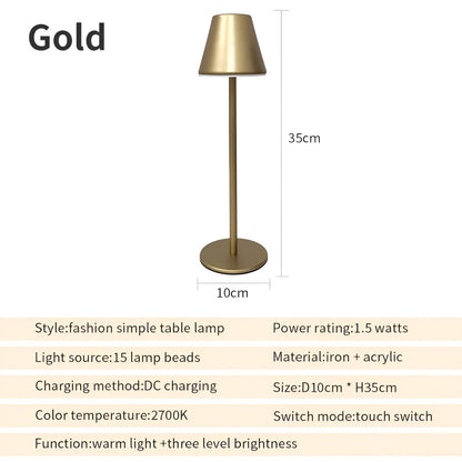 RoyaleGlow Modern LED Table Lamp with Touch Switch & USB Port for Ultimate Convenience