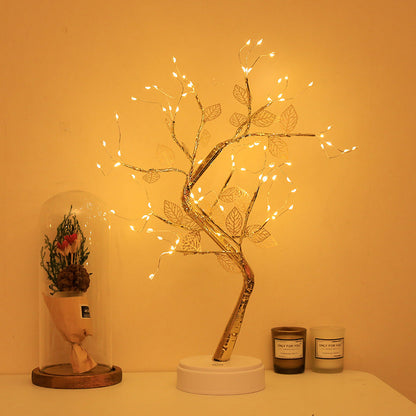 Luxora Golden Leaf Tree Lamp – 50cm Adjustable LED Tree Light