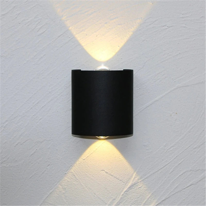 LuxRoyale ElementProof Waterproof Wall Sconce - Outdoor LED Light, Weather-Resistant - Black / 2W