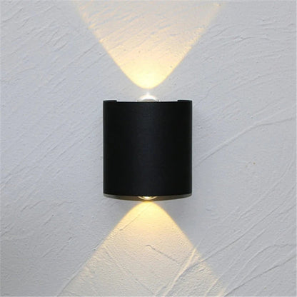 LuxRoyale ElementProof Waterproof Wall Sconce - Outdoor LED Light, Weather-Resistant - Black / 2W