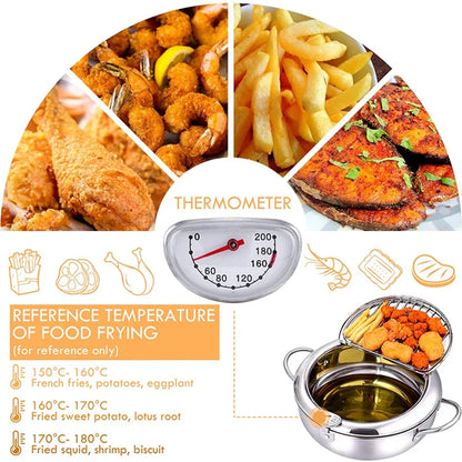 Royallure Precision Fryer with Integrated Thermometer for Perfect Cooking