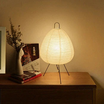 RoyaleGlow Akari Noguchi Table Lamp for Minimalist Elegance - A