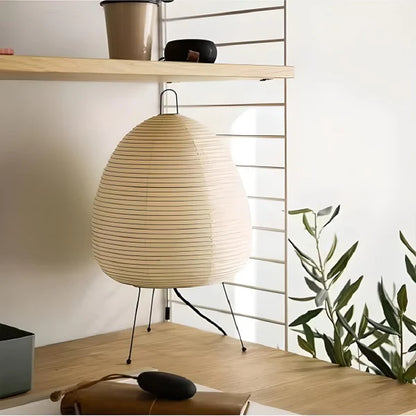 RoyaleGlow Akari Noguchi Table Lamp  – Japanese Washi Paper Lantern with Soft Ambient Glow