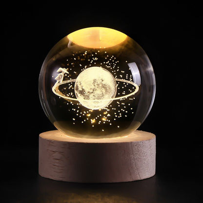 RoyaleGlow™ Celestial 3D Engraved LED Crystal Ball Night Light - Celestial Body