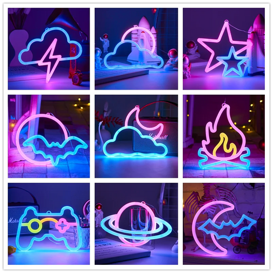 LED musical note neon light glowing in vibrant pink, ideal for room decoration.