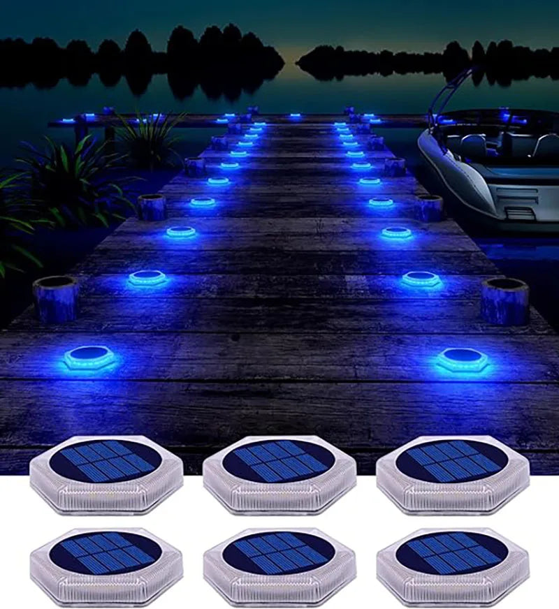 Solar Christmas lights outdoor, waterproof LED deck lights for garden, patio, and pathway decoration.