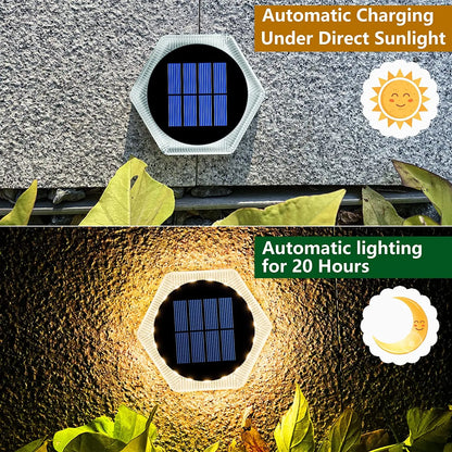 Solar Christmas lights outdoor, waterproof LED deck lights for garden, patio, and pathway decoration.