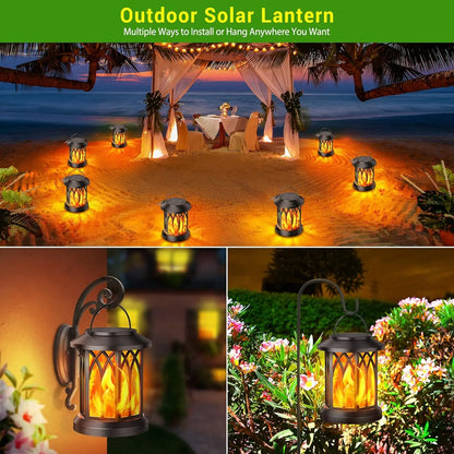 Solar Flame Lights, Waterproof LED Outdoor Lanterns for Garden, Yard, Christmas Decoration - Default Title