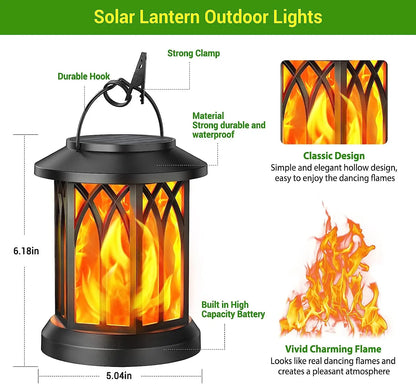 Solar Flame Lights, Waterproof LED Outdoor Lanterns for Garden, Yard, Christmas Decoration - Default Title