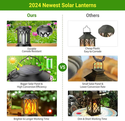 Solar Flame Lights, Waterproof LED Outdoor Lanterns for Garden, Yard, Christmas Decoration - Default Title