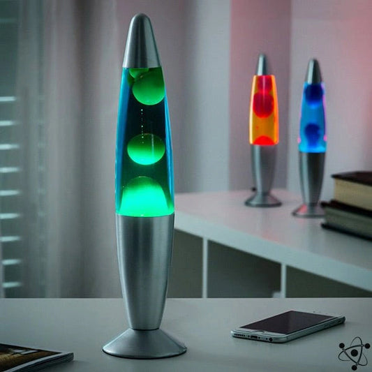 Royaleva LED Lava Lamp - Soothing Retro Mood Light in Blue, Green, or Red for Home Decor - Blue