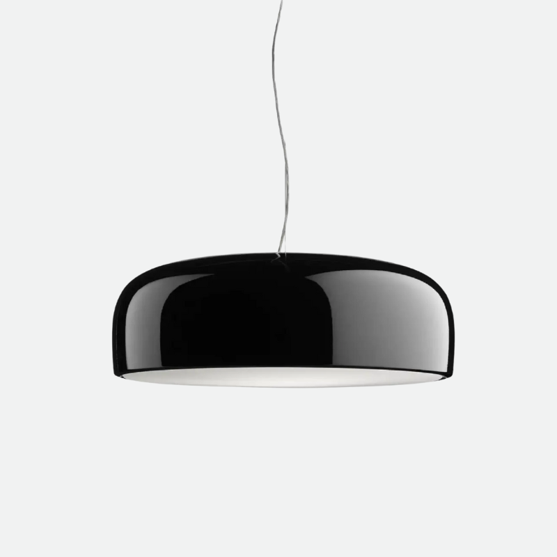 RoyaleGlow Sleek Aluminum Round Pendant Light - Modern Chic Design - Black / Small