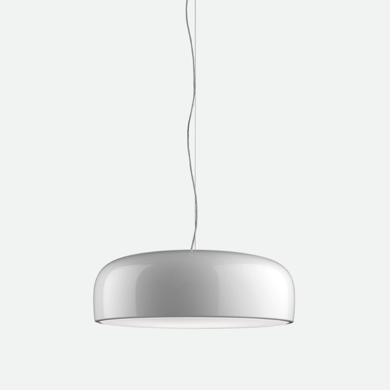 RoyaleGlow Sleek Aluminum Round Pendant Light - Modern Chic Design - White / Small