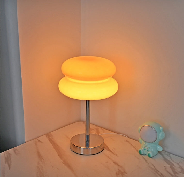 Contemporary Italian-Inspired Glass Table Lamp for Bedroom or Living Room Decor