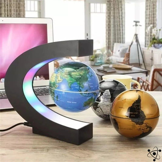 Royaleva Magnetic Levitating Globe - LED Floating World Map for Desk or Home Decor - Gold