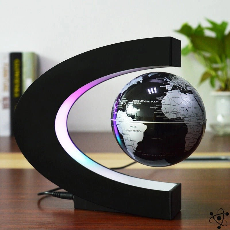 Royaleva Magnetic Levitating Globe - LED Floating World Map for Desk or Home Decor - Black