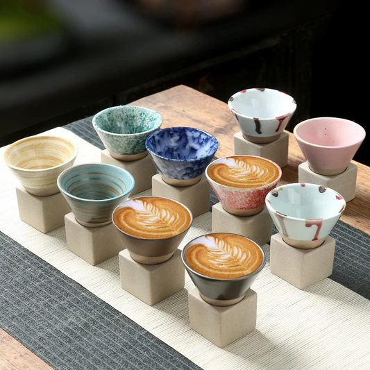 Rayvia Japanese Ceramic Coffee Cup Set of 2 Colors