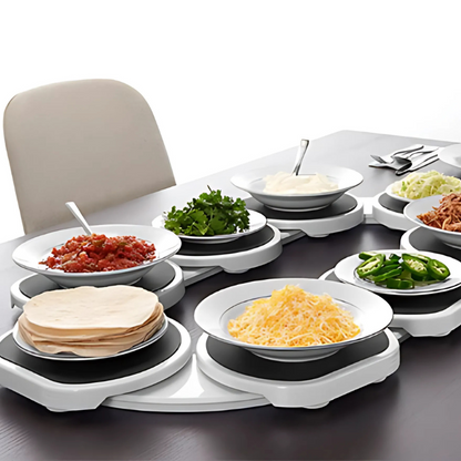 Rayvia Expandable Rotating Serving Tray Set for Easy Dining