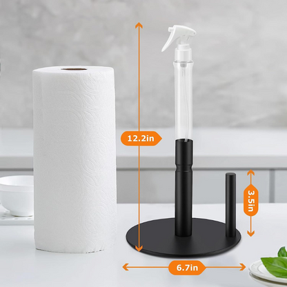 Rayvia 2-in-1 Paper Towel Holder with Built-in Spray Bottle – Space-Saving Kitchen & Cleaning Tool