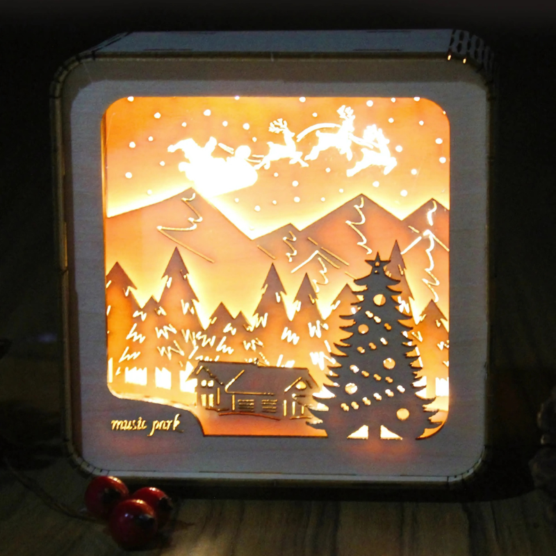 Rayvia 3D Wooden Night Light Puzzle Home Décor